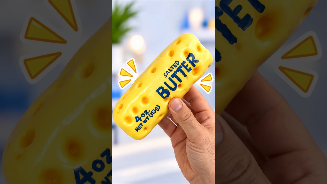 DIY Cheese Butter Squishy 🧈🧀 #trending&nbsp;#tiktok&nbsp;#art&nbsp;#shorts&nbsp;#craft&nbsp;#diy&nbsp;#squishy