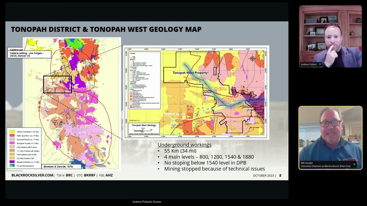 Tonopah District & Tonopah West Geology Map