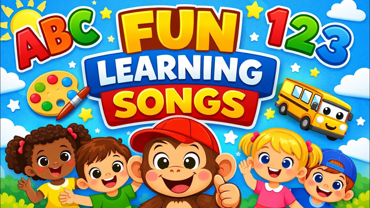 Fun Learning Songs for Kids | ABCs, Colors, Numbers & Nursery Rhymes (30+ Minutes)