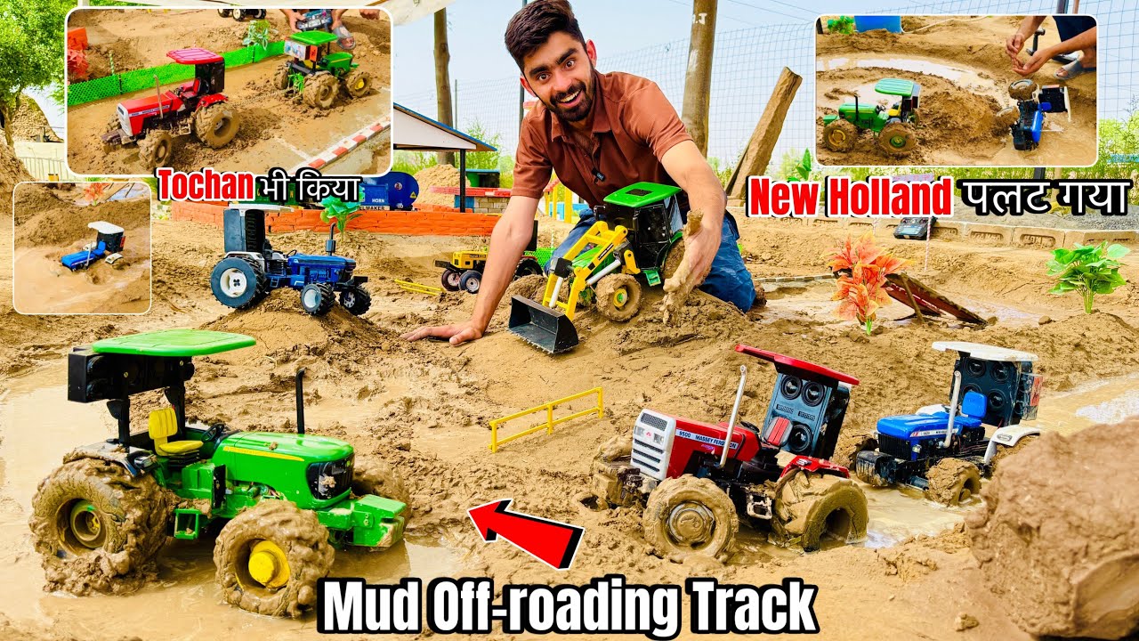 Extreme Mud Off-roading with Rc Tractor ll 4x4 tractor power in mud @Aakash946