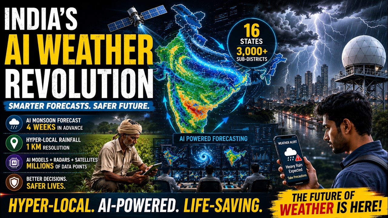 India Just Launched AI Weather Forecasting! Hyper Local Rain Alerts Explained 🌧️🤖