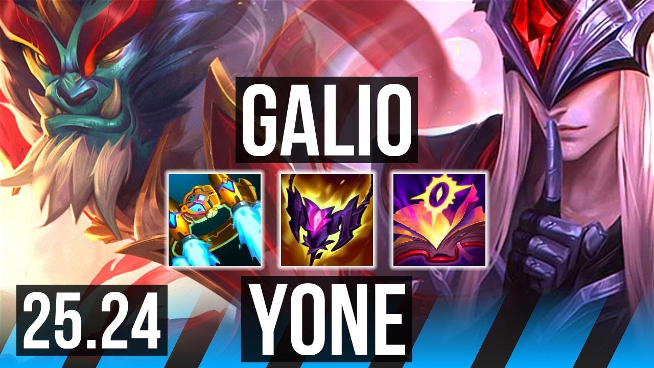 GALIO vs YONE (MID) | KR Grandmaster | 25.24