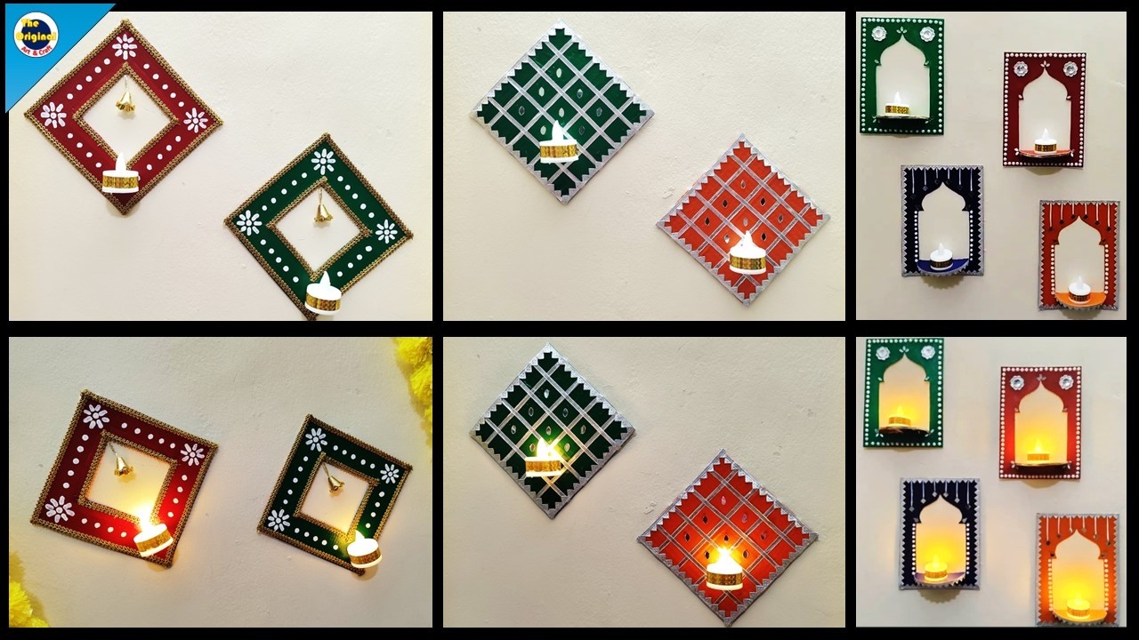 DIY Diya Stand | Wall Hanging Decor | Tea Light Candle Holder | Diwali Decoration Ideas | 