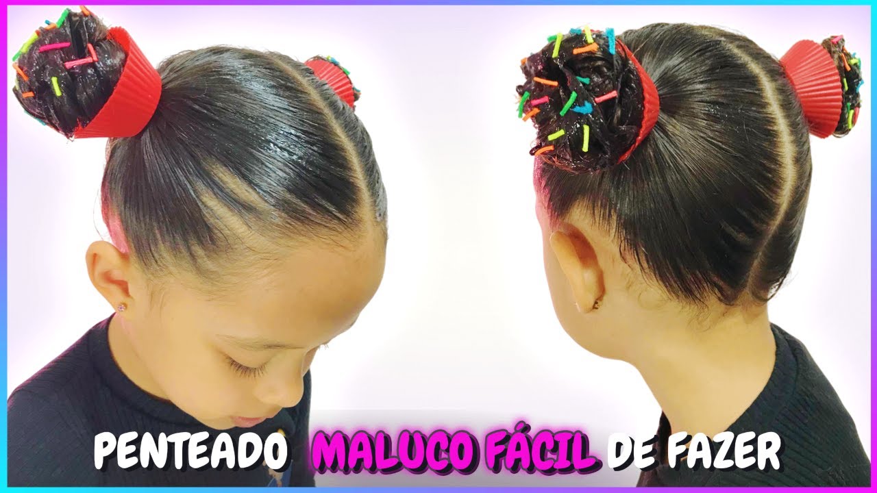 🤪 IDEIA DE CABELO MALUCO FÁCIL: COMO FAZER UM PENTEADO MALUCO DE CUPCAKE 🧁