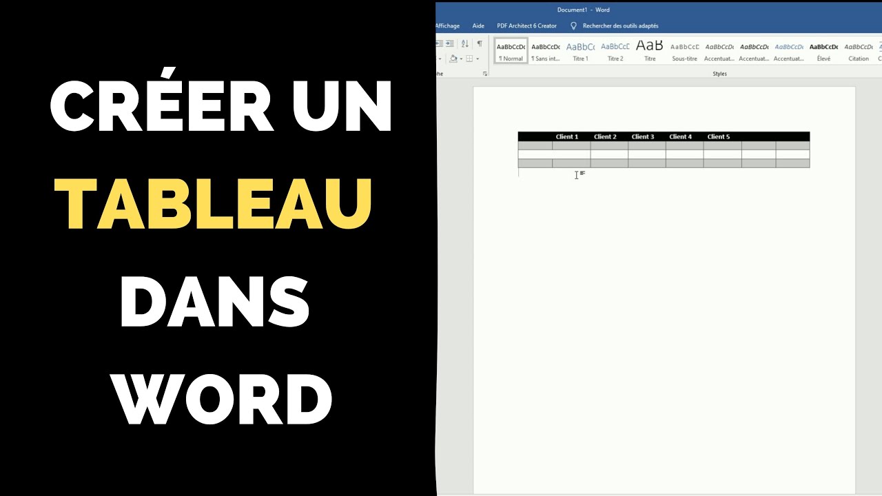 Comment créer un tableau dans Word ?