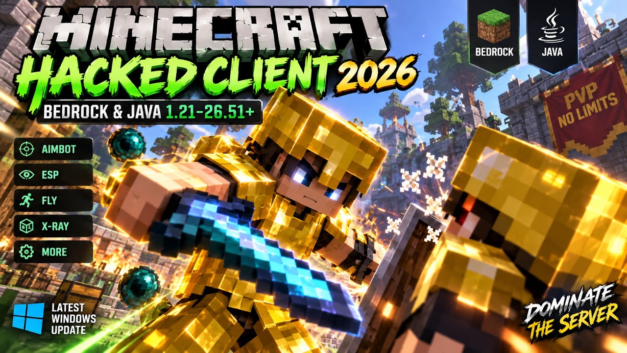 ⛏️ Minecraft Hacked Client 2026 | Bedrock & Java 1.21&ndash;26.51+ | Latest Windows Update
