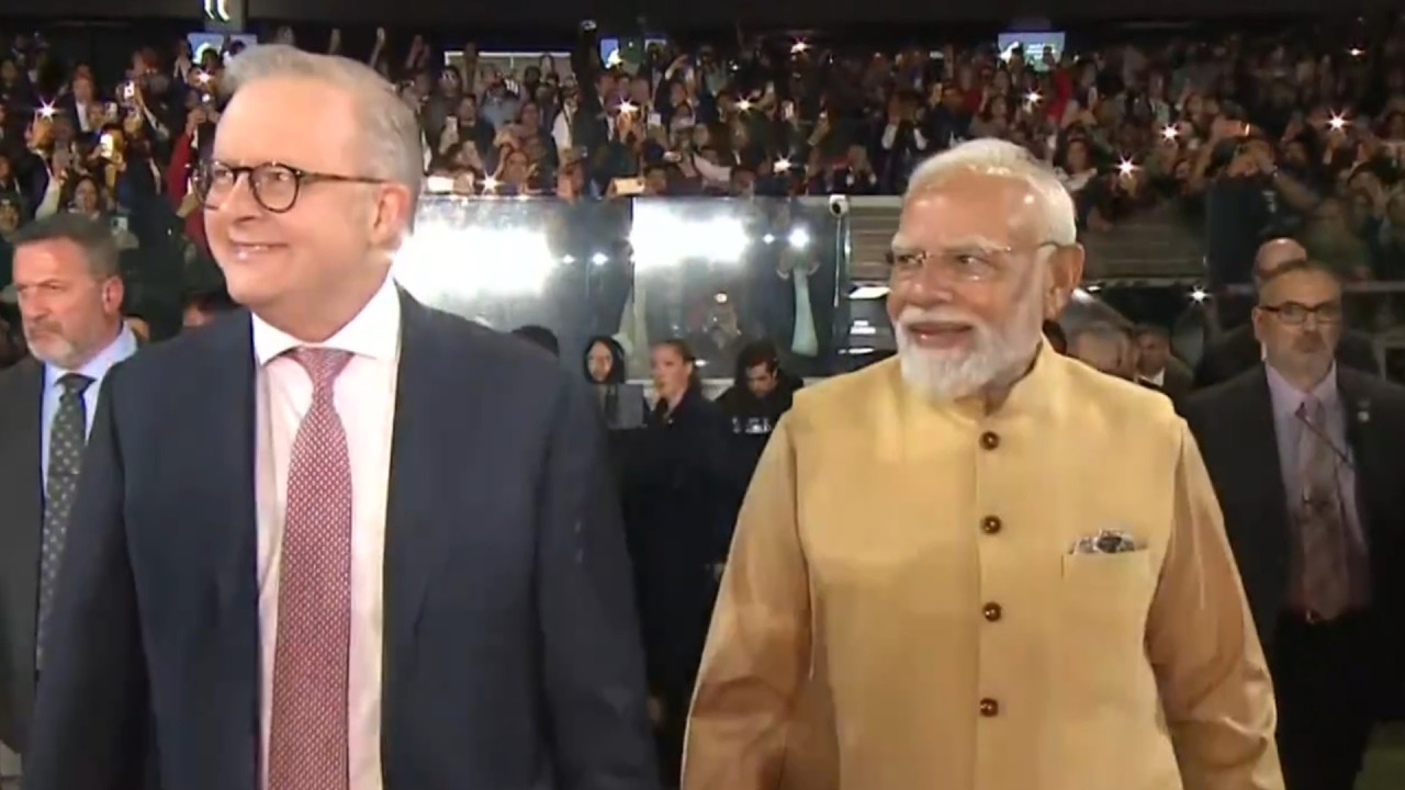 &lsquo;All over Modi like a rash&rsquo;: Albanese mocked at Melbourne rally