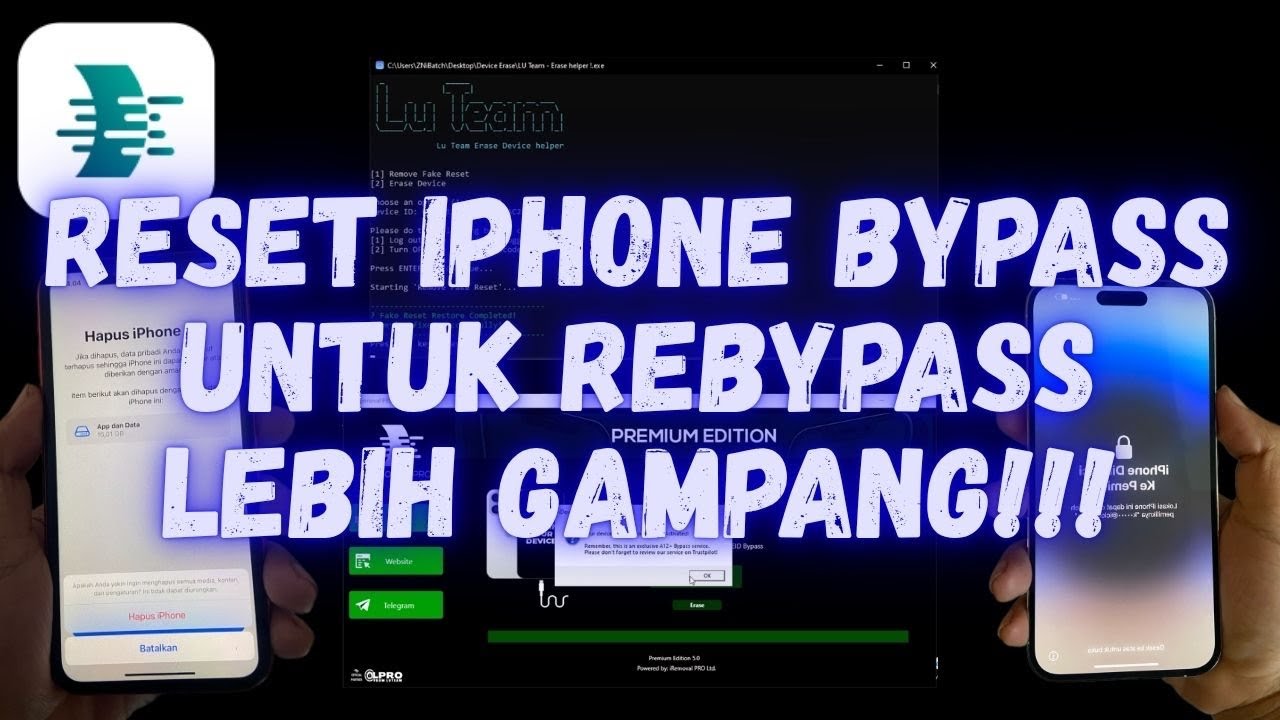 TUTORIAL RESET IPHONE MENGGUNAKAN APLIKASI ERASE DEVICES UNTUK MELAKUKAN REBYPASS TANPA UPDATE IOS