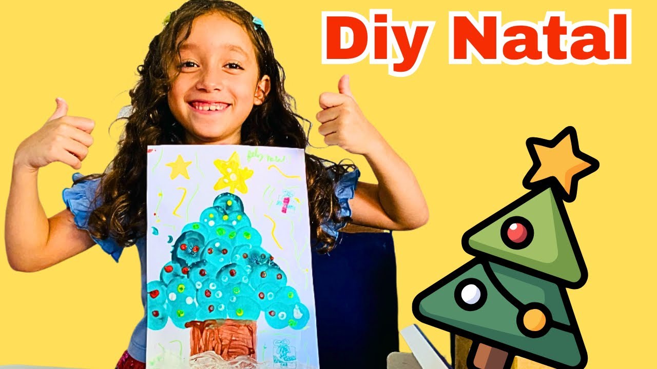 ÁRVORE DE NATAL FÁCIL DE FAZER: Pintando no Papel com Tinta Guache e Esponja | Passo a Passo DIY 🎄🪅