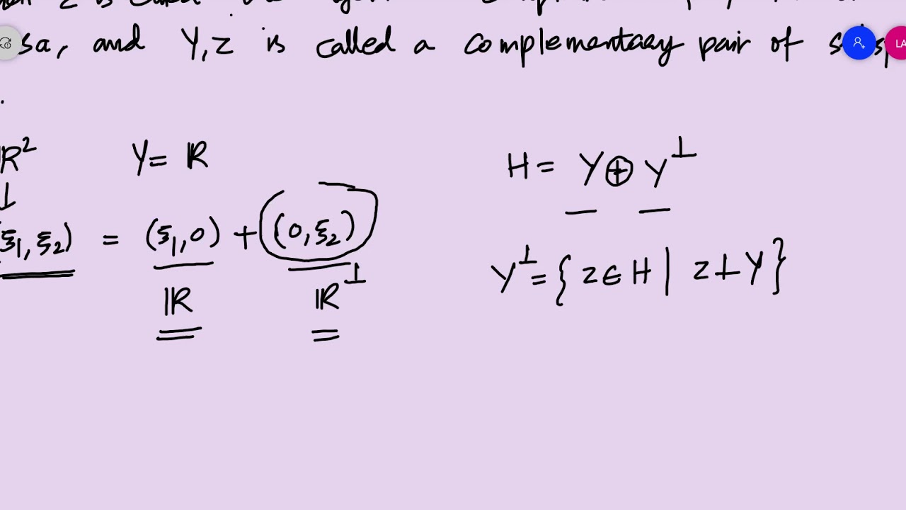 Functional Analysis Module III Class 11 Projection Theorem
