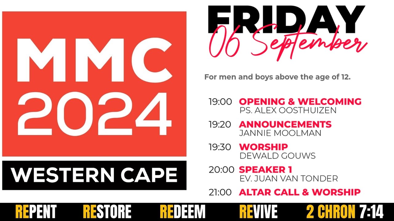 Mighty Men Western Cape - Friday evening 6 September 2024