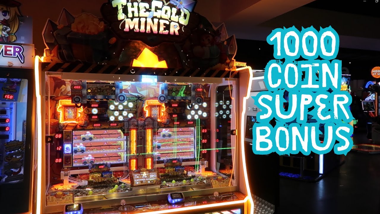 1000 Coin Super Bonus Feature! - The Gold Miner Coin Pusher - Arcade Game