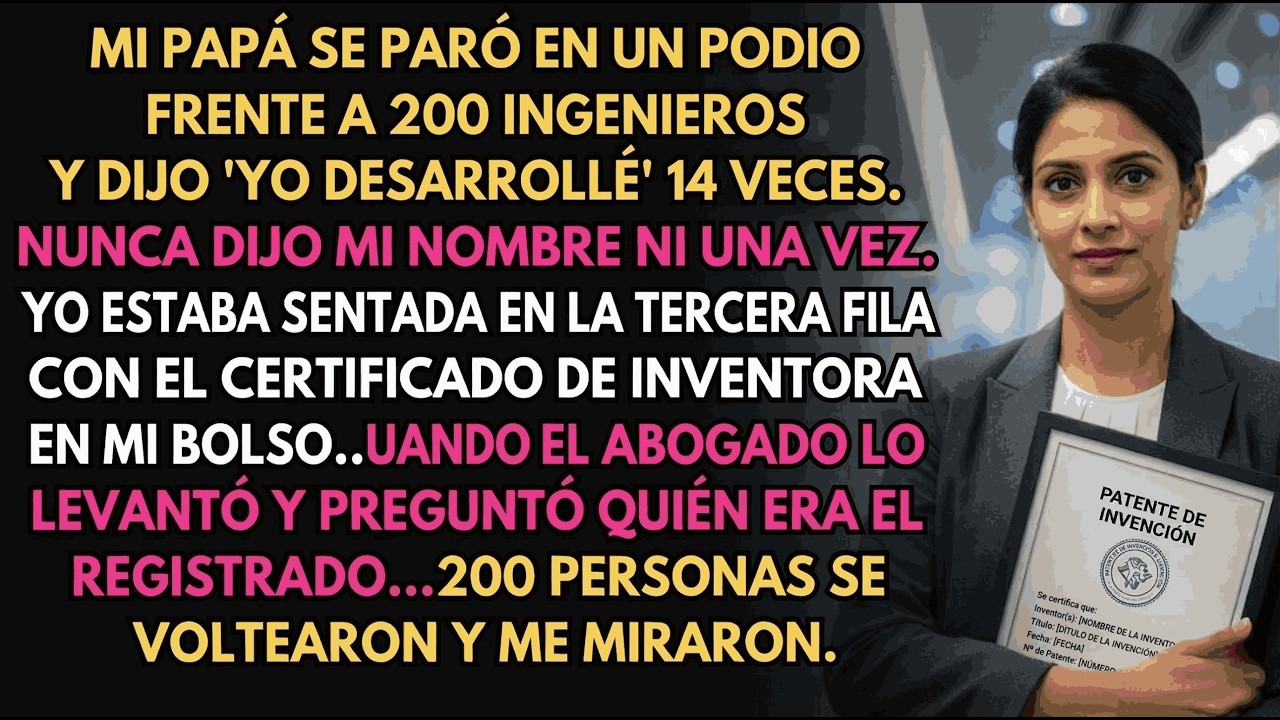 Mi Padre Se Atribuyó Mi Patente Frente a 200 Colegas—El Certificado Tenía Un Solo Nombre
