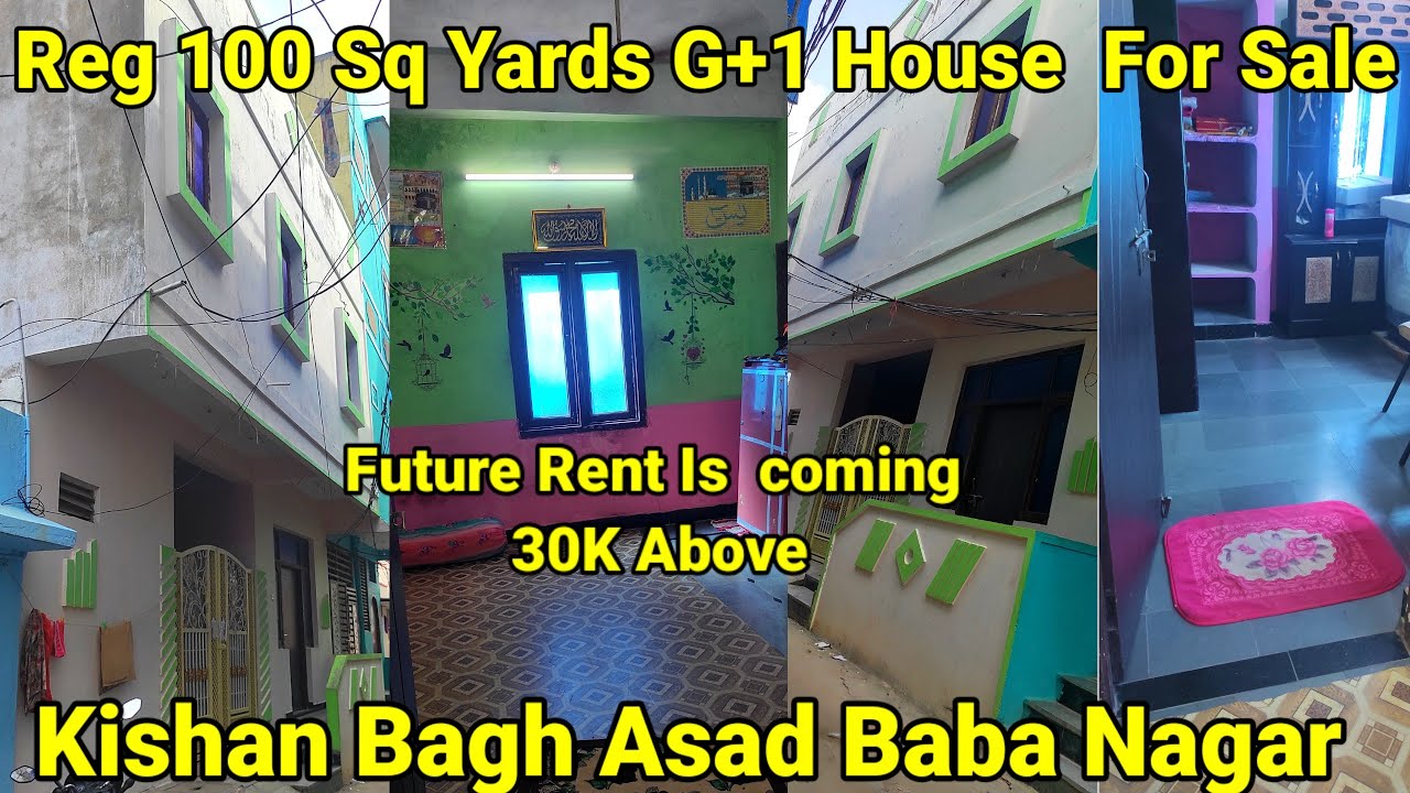 ☎️9642617562 Reg 100 Sq Yards G+1 House For Sale Kishan Bagh Asad Baba Nagar Hyderabad