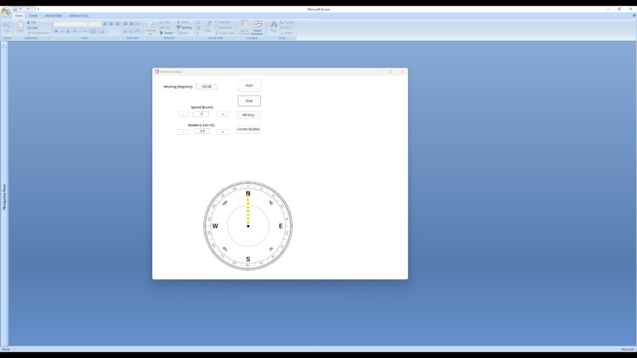 Access VBA Compass Demo — No ActiveX, No Excel