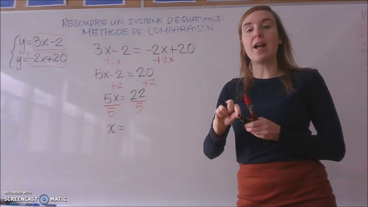 Résoudre un systèmes d'équations - Méthode de comparaison