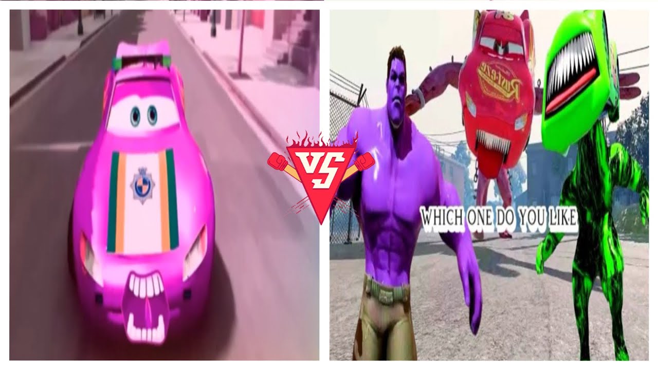 😱 Monster Cars vs Purple Hulk | Crazy Cartoon Battle!