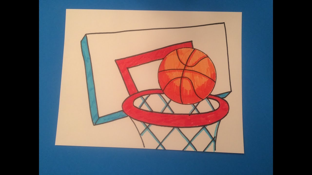 How to Draw a Basketball and Hoop