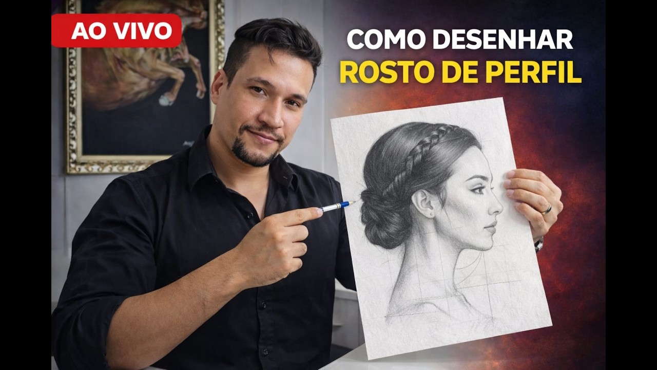 Como desenhar rosto de perfil | Desenho ao vivo – Dia 14