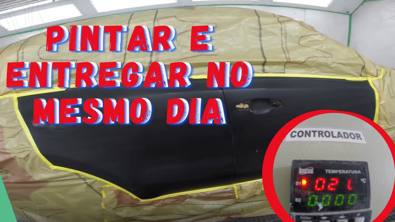COMO FAZER PINTURA AUTOMOTIVA pintar porta de carro Polimento de pintura Estufa com aquecimento