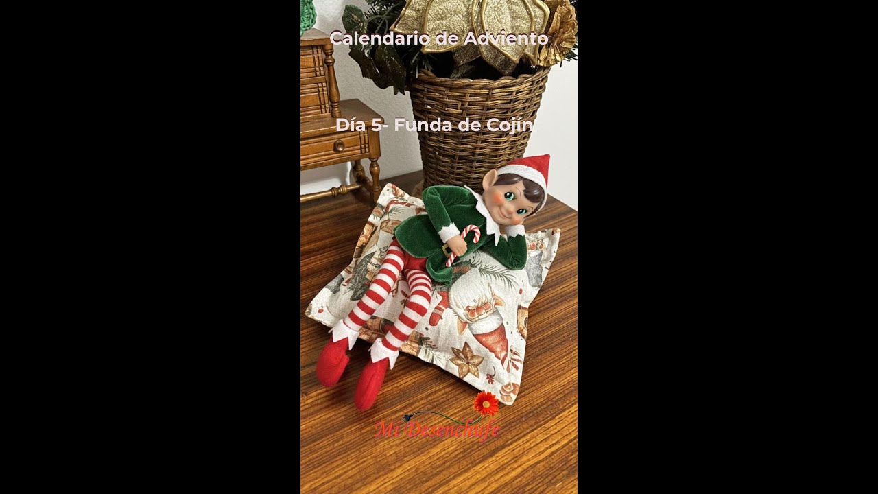 DÍA 5 - Funda de cojín con solapa para vestir tu hogar de Navidad - Calendario de Adviento