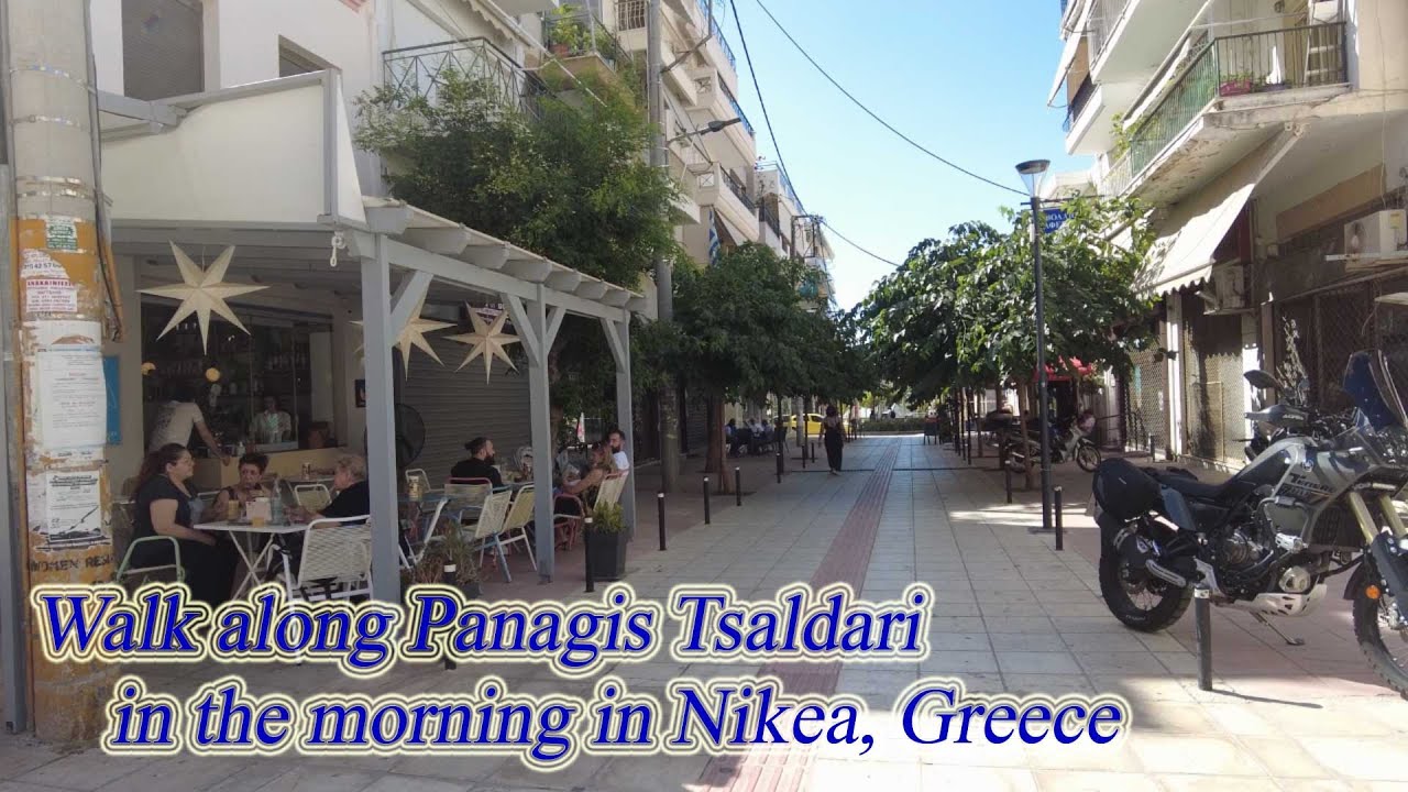 Walking in Greece. Walk along Panagis Tsaldari in the morning in Nikea. ORANGE ua