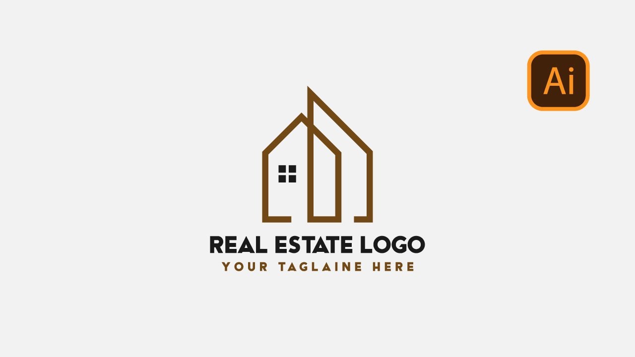 Minimalist Real Estate Logo Design Tutorial Illustrator
