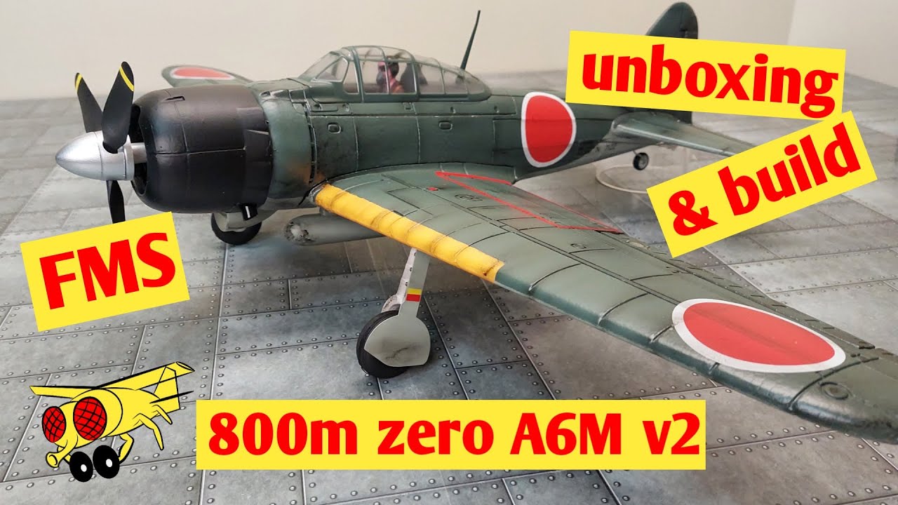 FMS A6M ZERO V2 800MM unboxing & build setup Long-Range Fighter Aircraft RC Japanese Air Service
