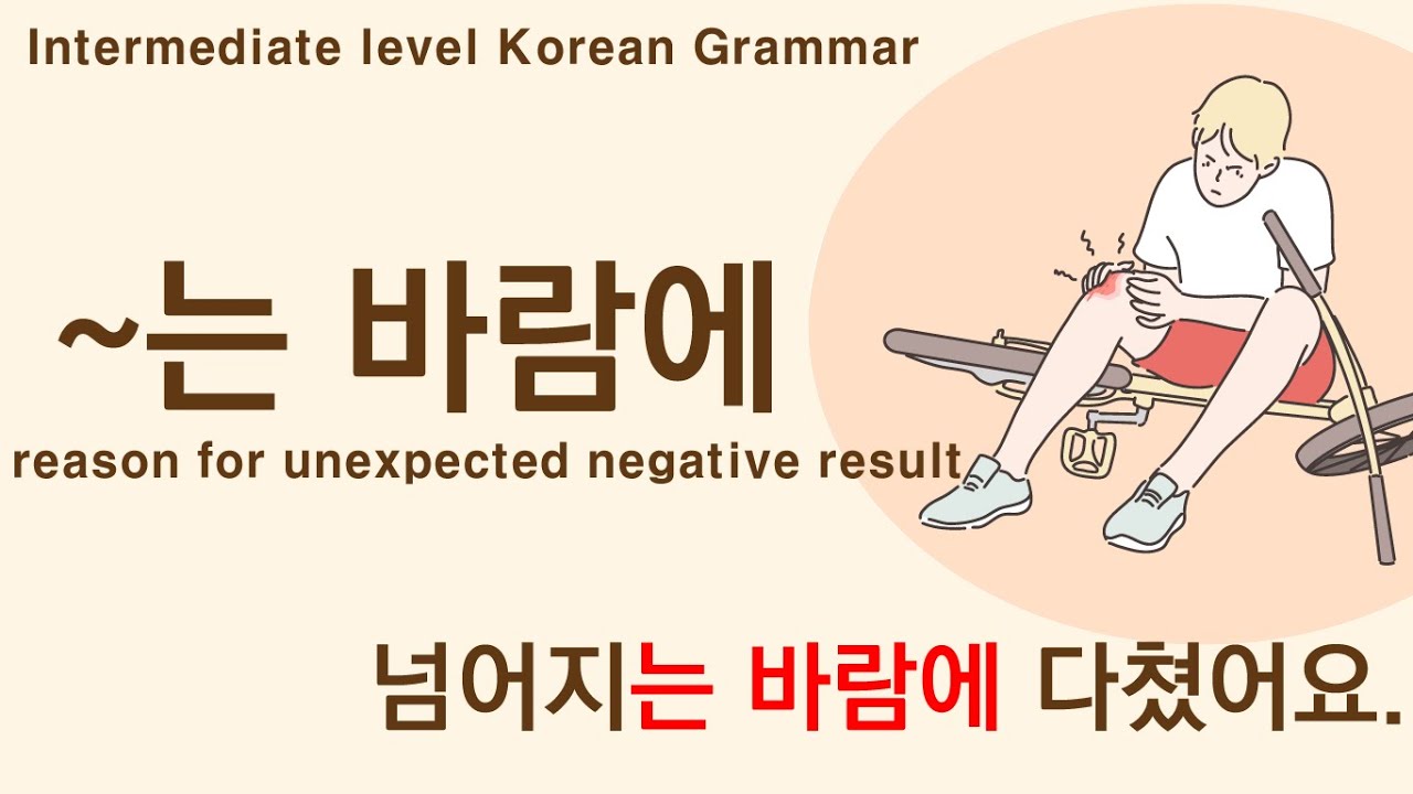 Korean Grammar Intermediate-level (77): Saying reason with ‘~는 바람에’.