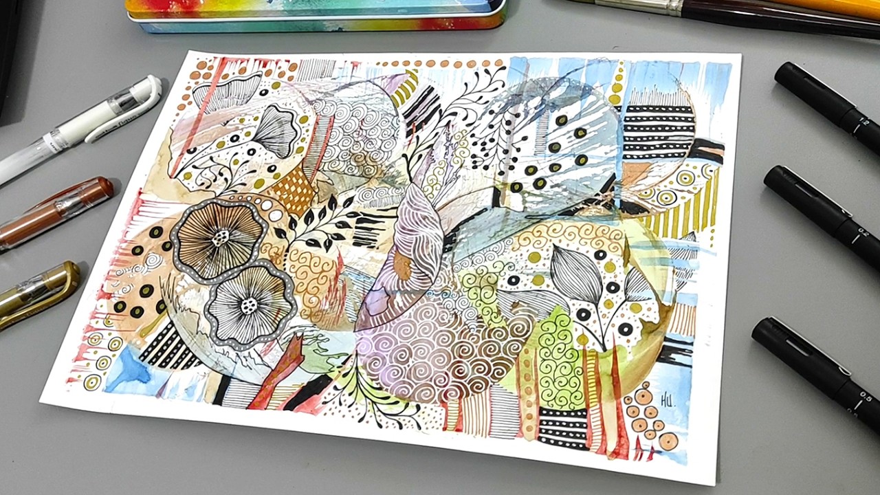 Zentangle and Watercolor Art – Creative Step-by-Step Tutorial