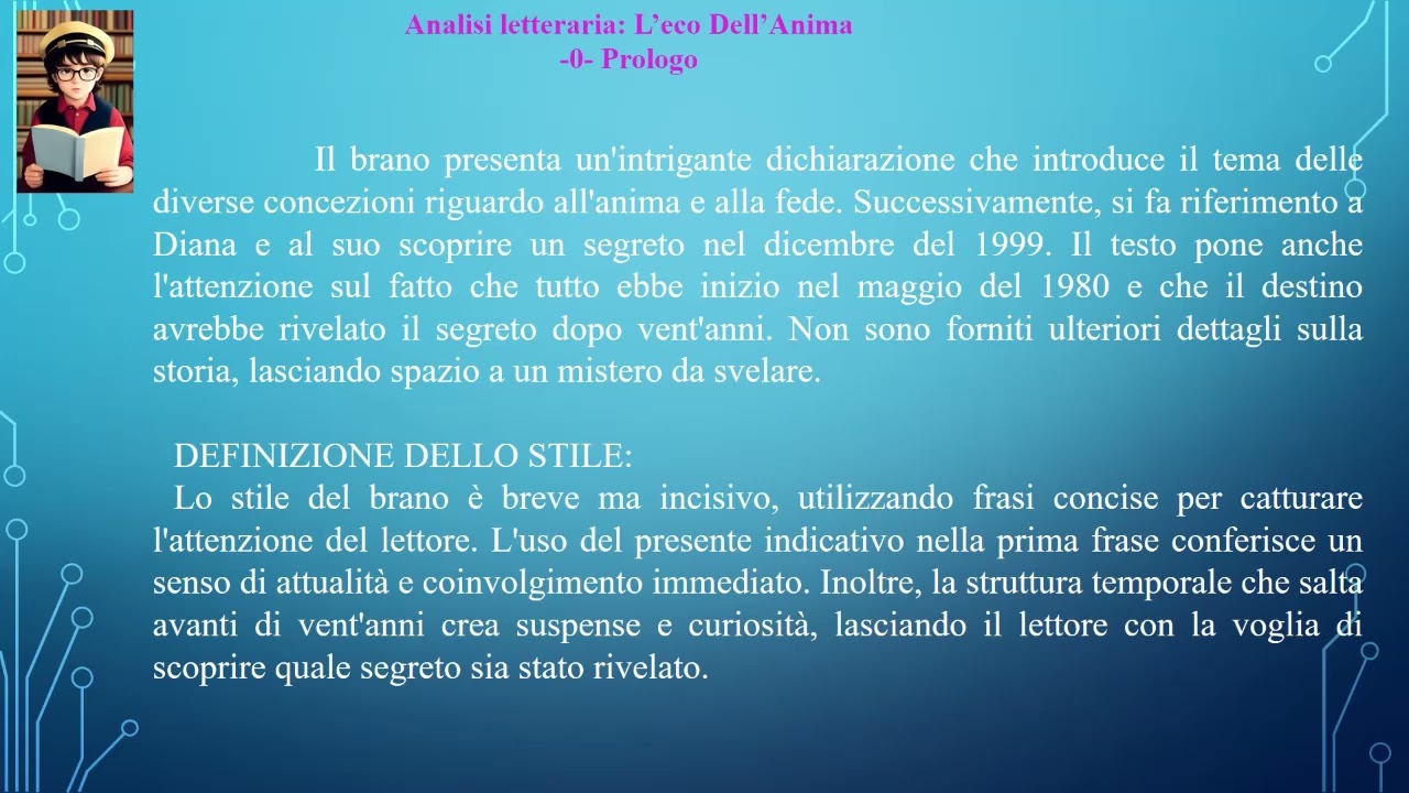 Analisi letteraria: L&rsquo;eco Dell&rsquo;Anima -0- Prologo