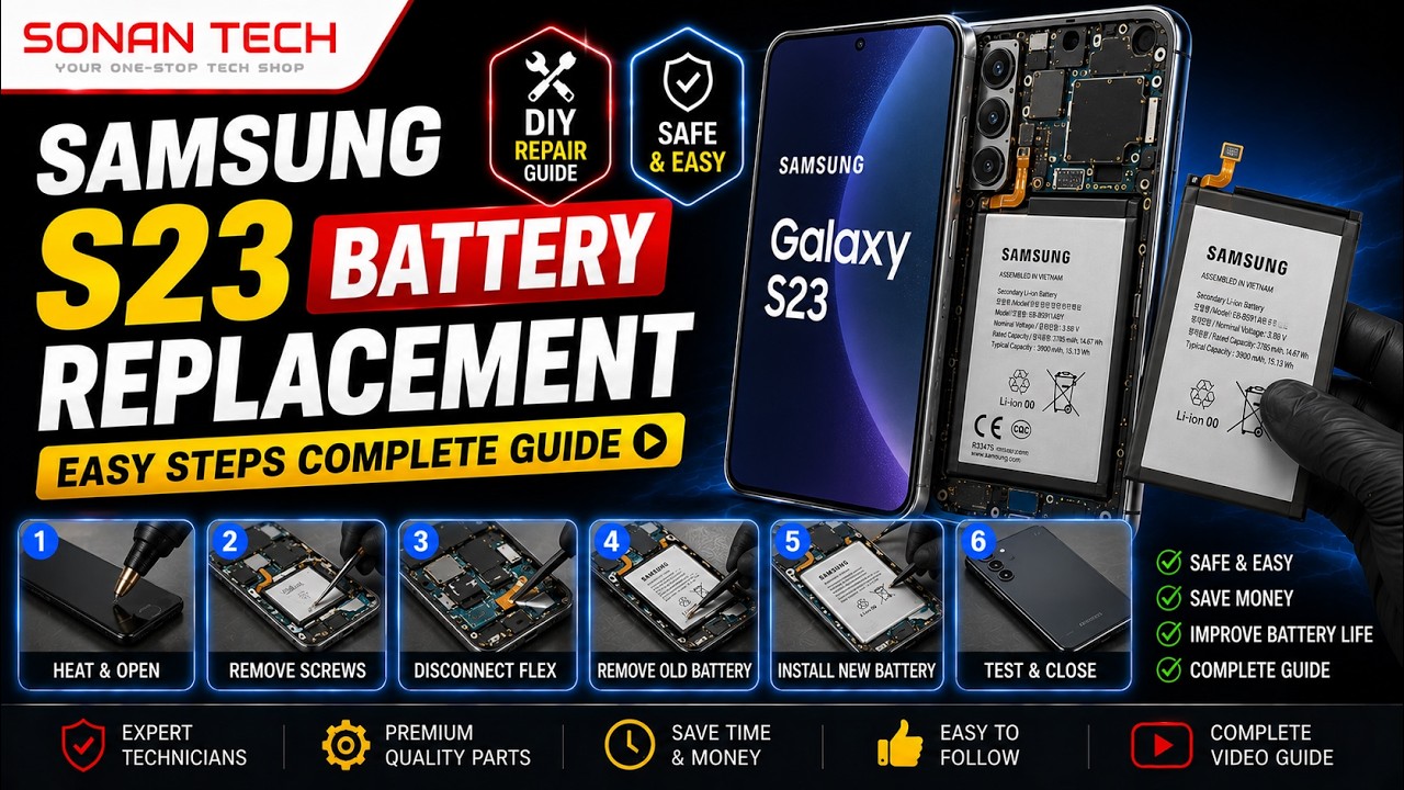 Samsung S23 Battery Replacement in easy steps by SONAN TECH