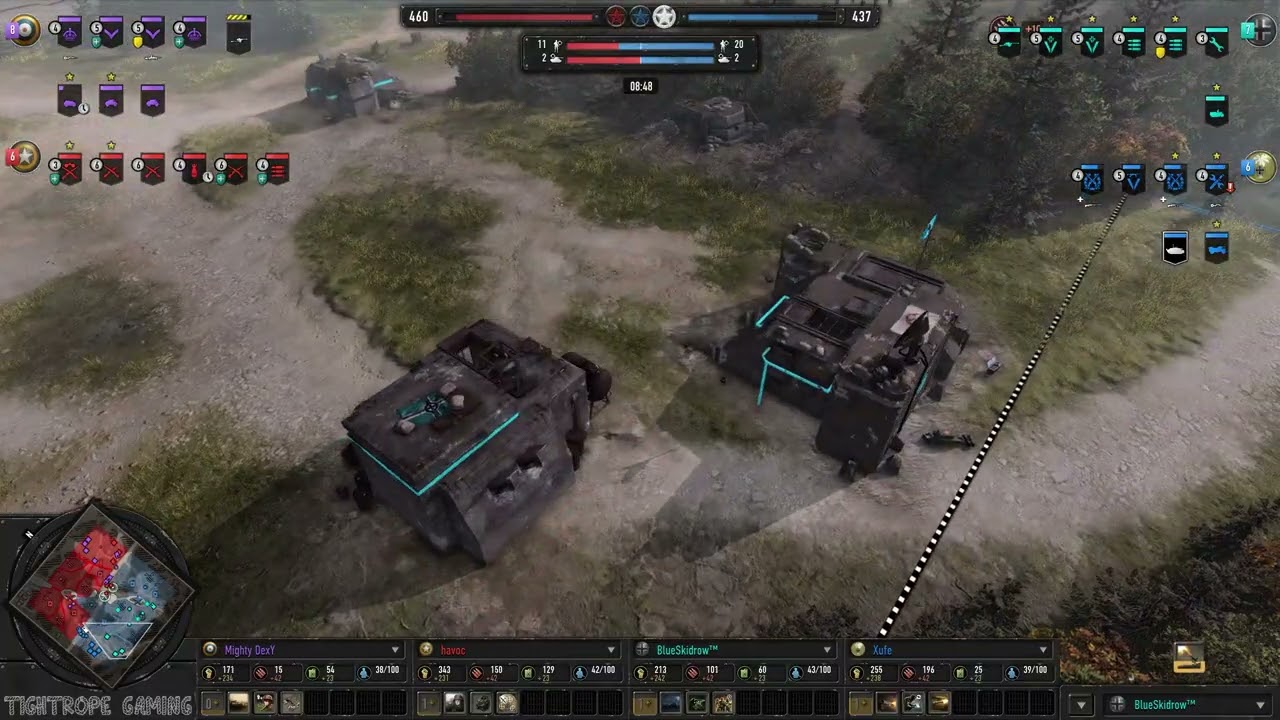 COH3 2v2 DexN (UK) & Havoc (US) vs BlueSkidrow (WM) & Xufe (AK)