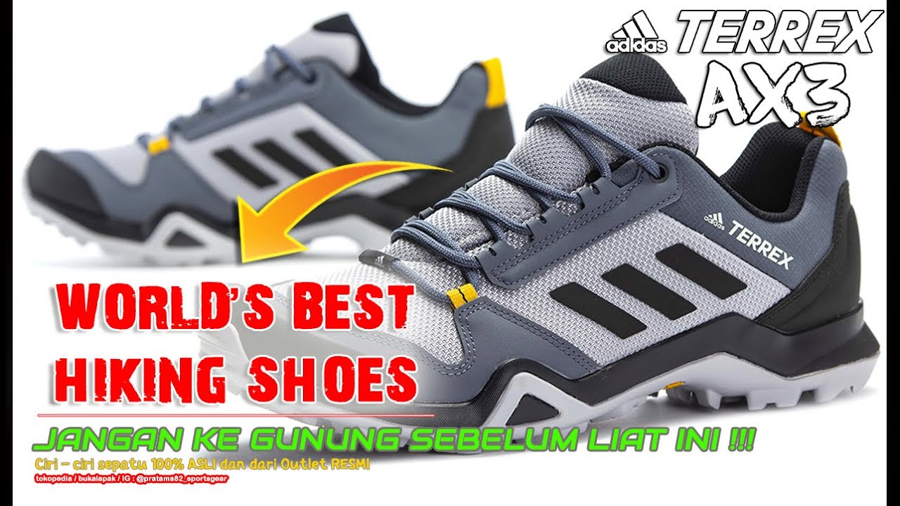 unboxing ADIDAS TERREX AX3 SEPATU TRAIL/HIKING/GUNUNG OUTDOOR SHOES EF0533 (100% ASLI & RESMI) NO KW