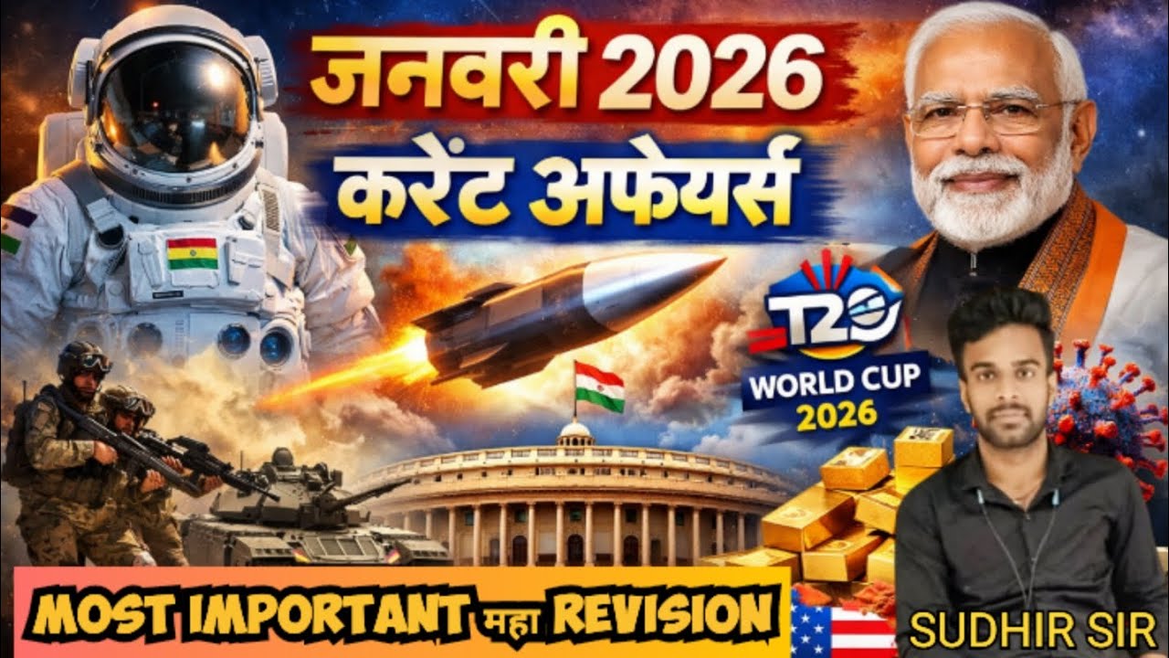 January 2026 current affairs महा Revision | current affairs most important | Sudhir Sir 