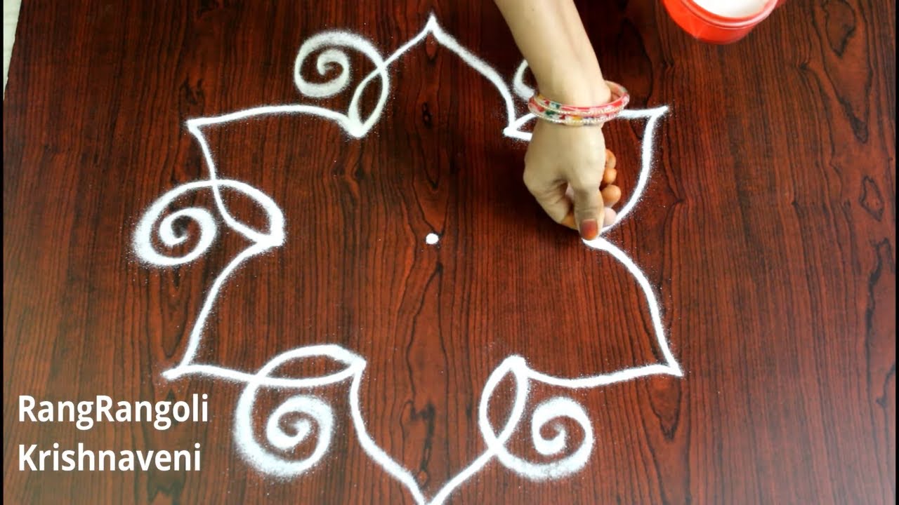 Easy Rangoli for Ganesh Chaturthi | Small Festival Kolam with 3*2 dots | Pandaga Muggulu|RangRangoli