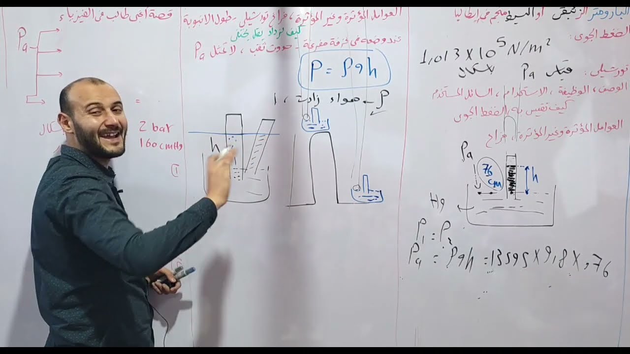 البارومتر الزئبقي ،أفكاره ومسائله وتفاصيله فيزياء تانية ثانوي #أحمد_عطية