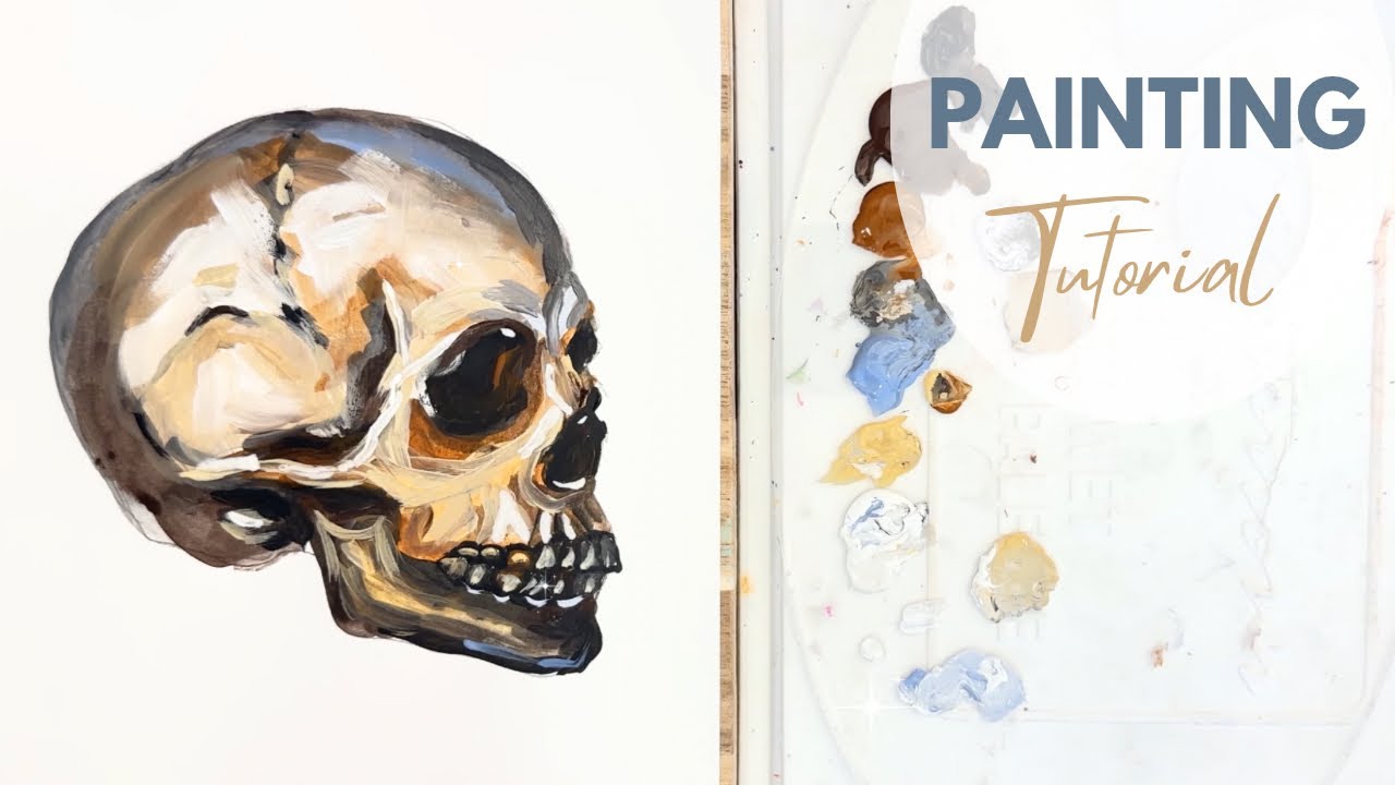 How to Paint a Realistic Skull-Easy Step by Step Acrylic Painting Tutorial 