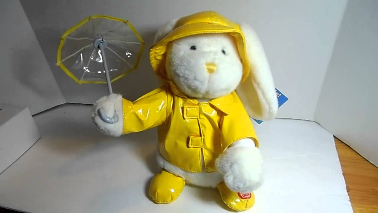 Animated Easter Plush Stuffed Bunny Rabbit Dances & Sings Singing in the Rain