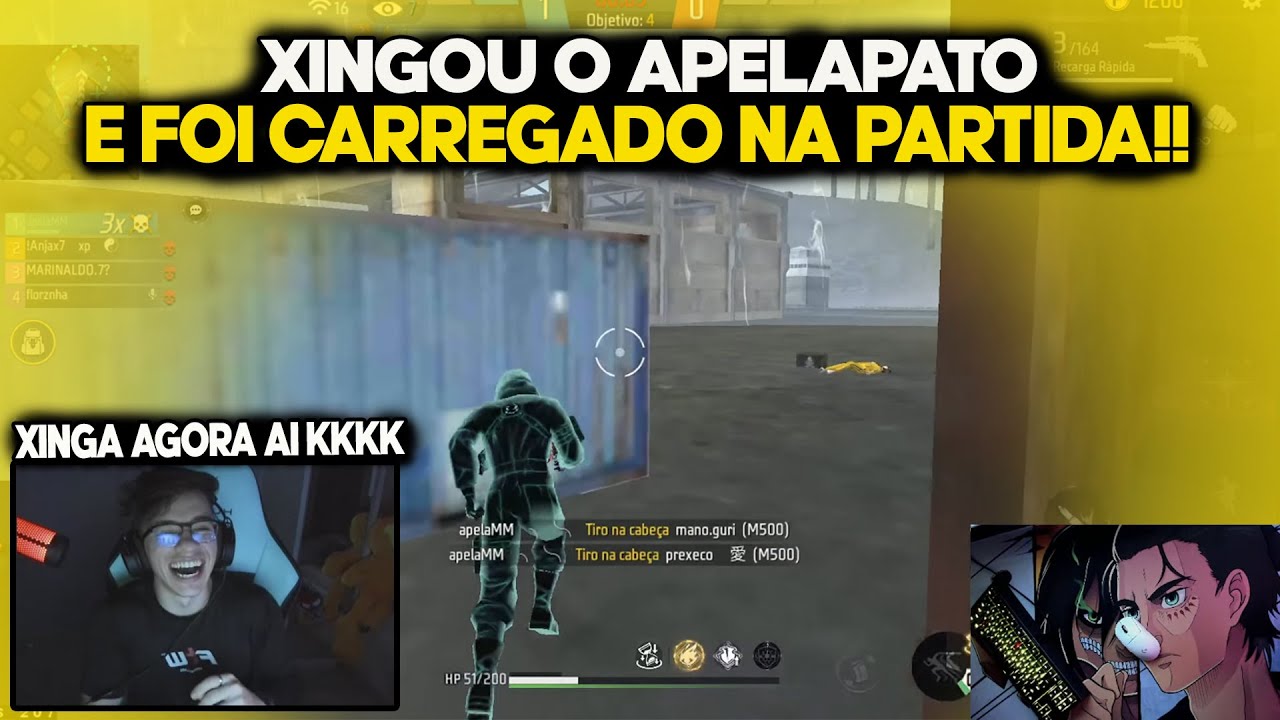 ESSE ALEATÓRIO XINGOU O APELAPATO E CHAMOU DE RUIM,MAS FOI CARREGADO PELO APELA NA PARTIDA,VEJA KKK
