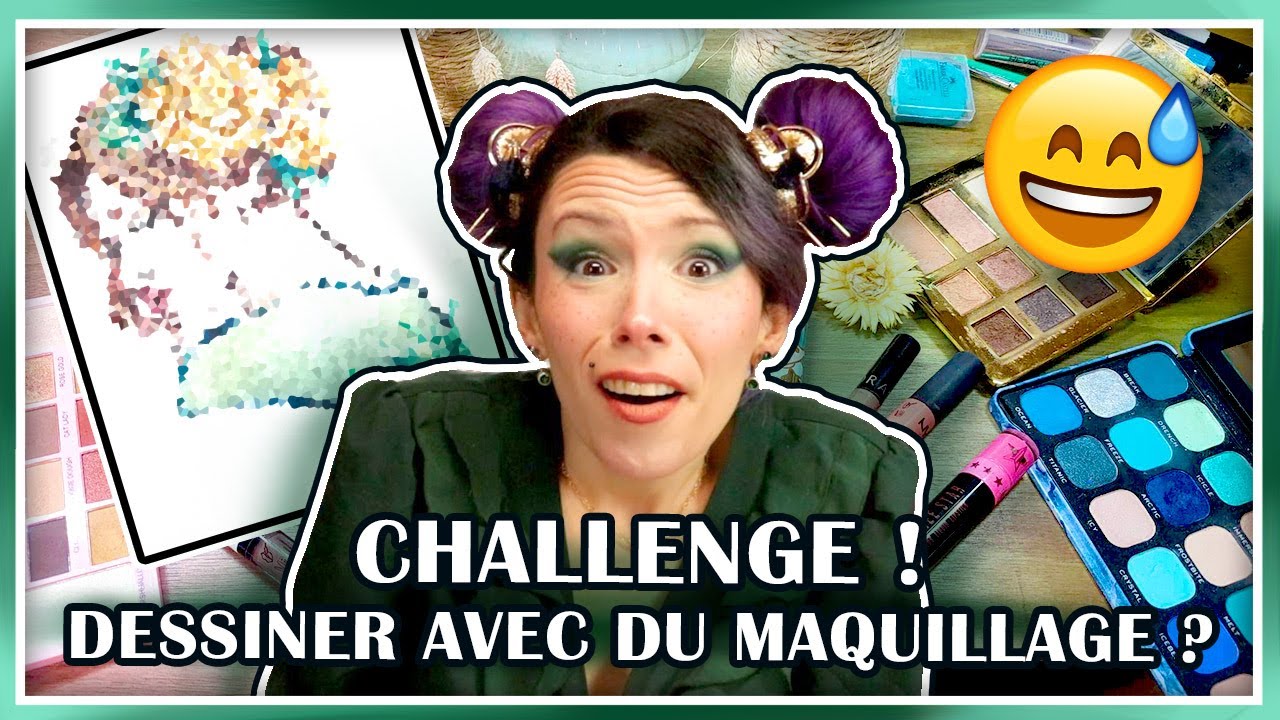CHALLENGE MAKE-UP ILLUSTRATION 😱-Je fais une illustration avec du maquillage (ET C'EST UNE GALÈRE)😭