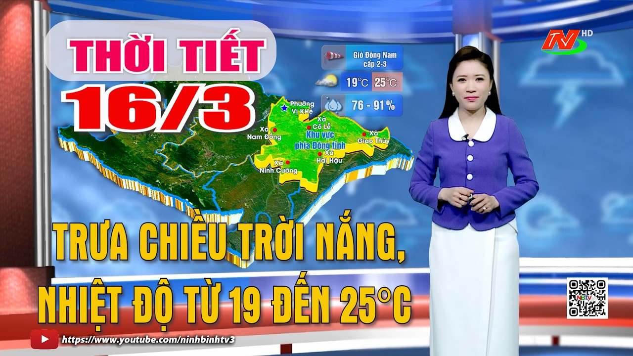 Dự báo thời tiết đêm 15, ngày 16/3/2026 | Sáng có sương mù, trưa chiều trời nắng.