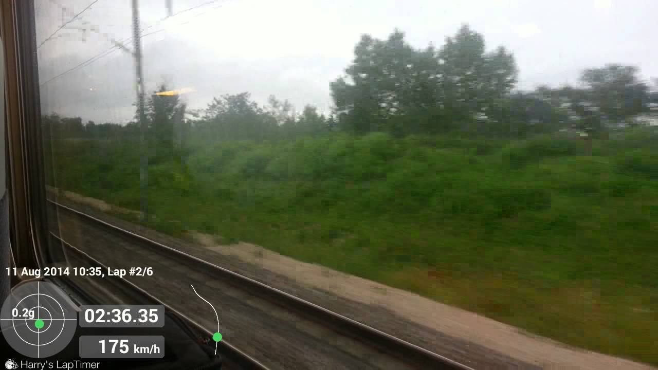 High Speed Train - SNCF TGV Reseau Acceleration 0-180mph 0-290 km/h Lyon St Exupery to Paris