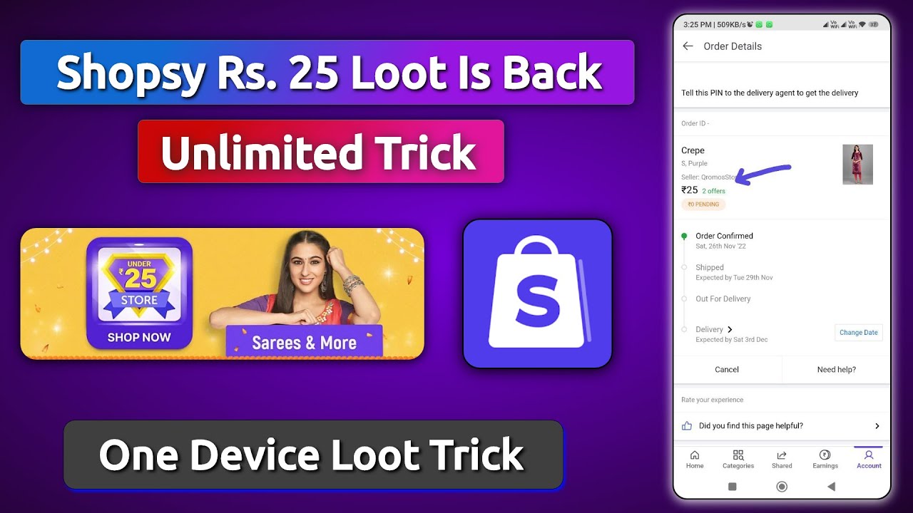 🔥Shopsy Rs.25 store Unlimited Trick | shopsy free shopping Trick | shopsy Rs.25 store trick
