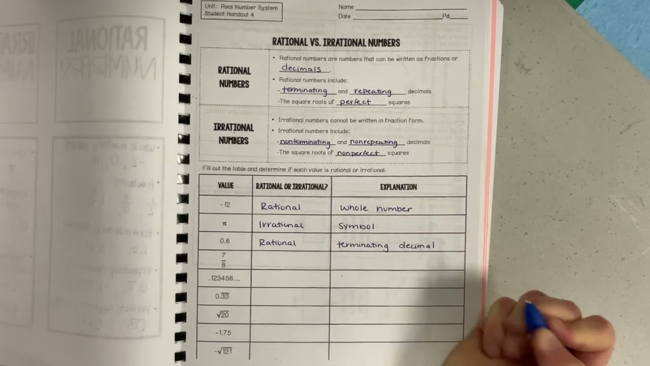 Rational and Irrrational Number Practice 