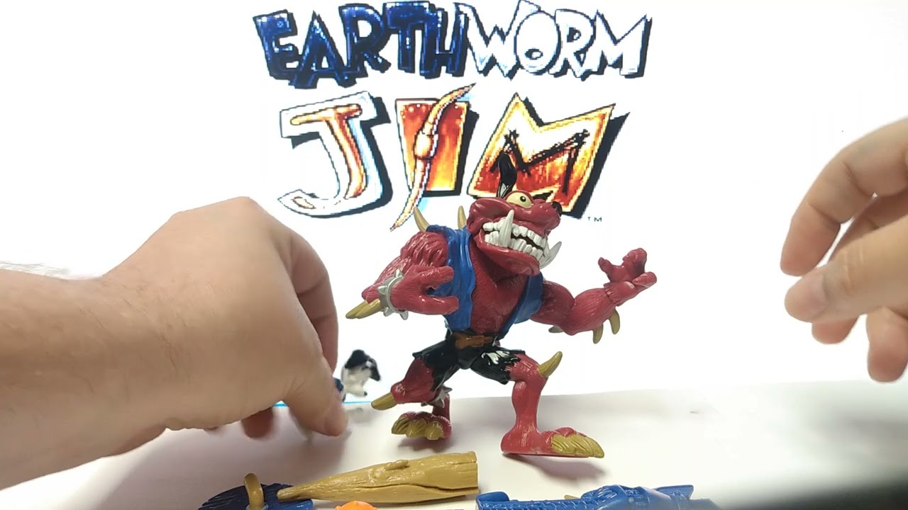 Earthworm Jim action figures (vintage playmates 90s toys showcase) READY FOR PREMIUM DNA
