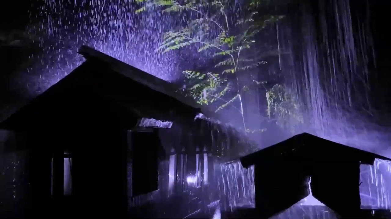 Violent Rainstorm on Tin Roof for Total Relaxation