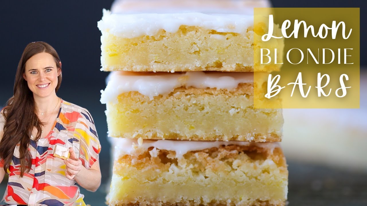 LEMON BLONDIE BARS: A lemon brownie bars recipe with the perfect citrus zing!