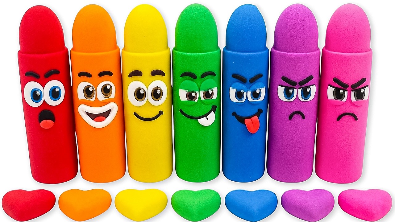 ✏DIY ASMR How to Make Rainbow Clown Pencils with Kinetic Sand🌈Satisfying Video
