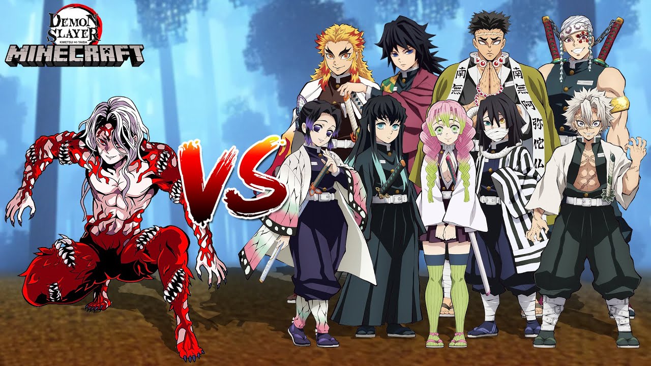 Kibutsuji Muzan vs All Hashira! Demon Slayer Minecraft Battle